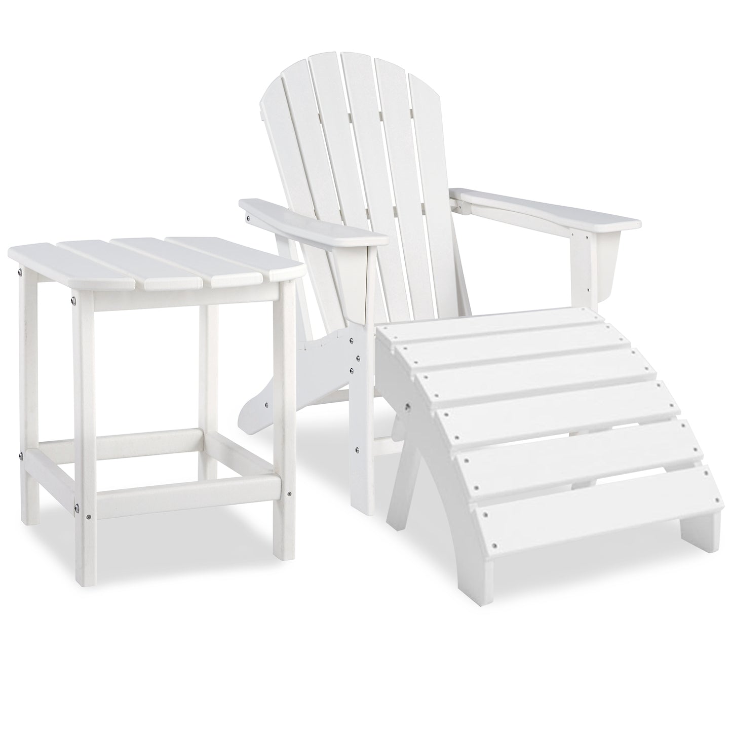 Sundown Treasure Outdoor Adirondack Chair and Ottoman with Side Table