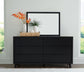 Danziar King Panel Headboard with Mirrored Dresser and 2 Nightstands