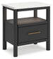 Cadmori Full Upholstered Panel Bed with Mirrored Dresser and Nightstand