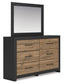 Vertani Twin Panel Bed with Storage with Mirrored Dresser and Chest