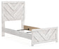 Cayboni Twin Panel Bed with Mirrored Dresser