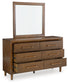 Lyncott King Upholstered Bed with Mirrored Dresser, Chest and 2 Nightstands