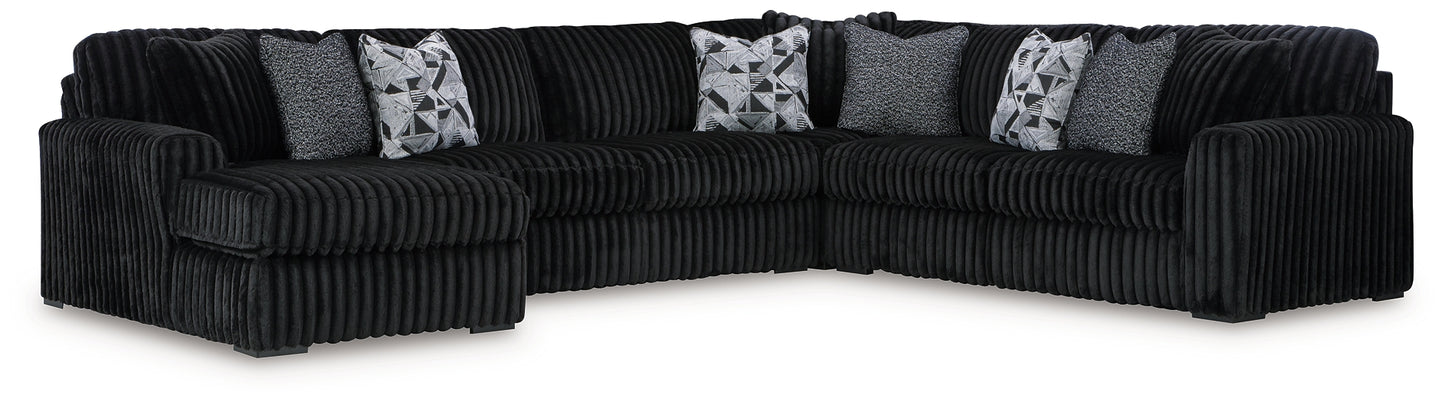 Midnight-Madness 4-Piece Sectional with Chaise