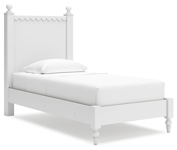 Mollviney Twin Panel Bed with Nightstand