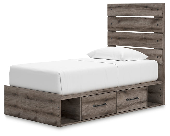 Graystorm Twin Panel Bed with Storage