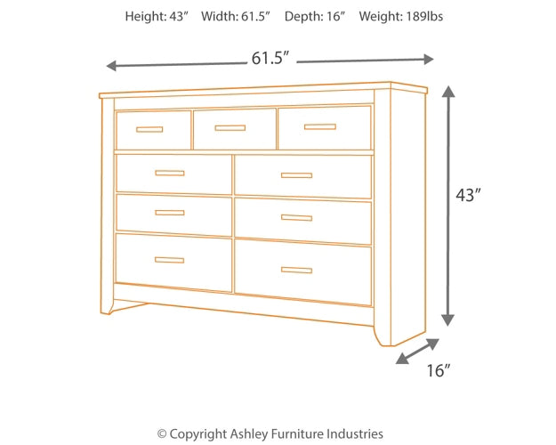 Zelen Queen Panel Bed with Dresser