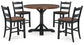 Valebeck Counter Height Dining Table and 4 Barstools