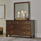 Danabrin Queen Panel Bed with Mirrored Dresser, Chest and 2 Nightstands